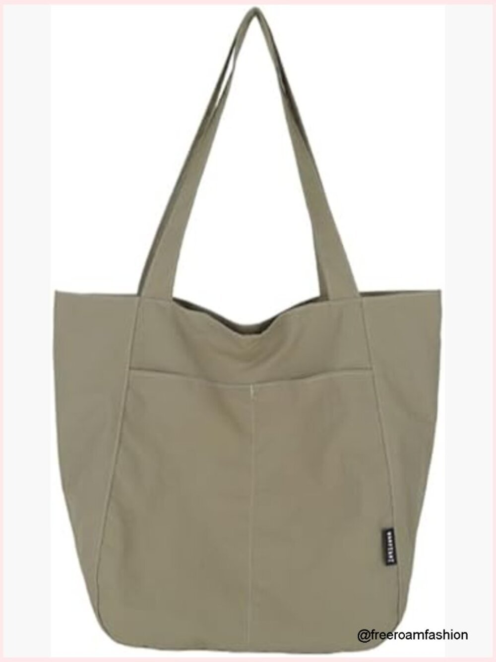 Large Nylon Tote Bag with Zipper, Lightweight Quilted Shoulder Purse